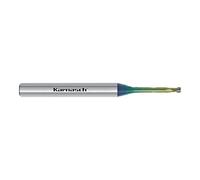 Karnasch 306212050003020 Vhm Microfresa con manico con radio angolare, coltelli lucidati 2-25 ×D, 5,0 mm Diametro di taglio, 0,30 mm Raggio di angolo, 20 mm Lunghezza utilizzabile, 6 mm
