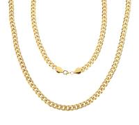 KarneLux Collana in oro da 50 cm - accessorio per costume da gangster, rapper o joker - Catena discoteca anni '80 per carnevale, 50 cm, Ottone, Nessuna pietra preziosa