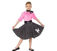 Karnival 83093 Rock N Roller - Abito da Ragazza, Cintura e Cravatta, Colore: Rosa e Nero