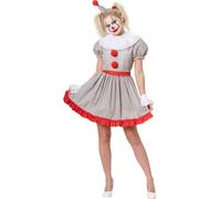 Karnival Costume Vintage Pagliaccio Horror Vestito Donna Creepy Evil Halloween