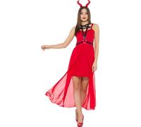 Karnival Donna Diavolo Evil Pentagramma Satana Corna Costume Halloween 84229