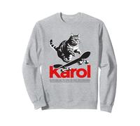 KAROL - Nome ragazzo simpatico con gatto e skateboard Felpa
