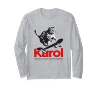 KAROL - Nome ragazzo simpatico con gatto e skateboard Maglia a Manica
