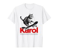 KAROL - Nome ragazzo simpatico con gatto e skateboard Maglietta