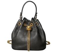Karoukee Borsa a Secchiello in Vera Pelle di Lusso per Donna, Piccola Borsa a Tracolla con Catenella Rimovibile, Elegante Borsetta per Telefono, Portafoglio e Cosmetici - Grigio Scuro