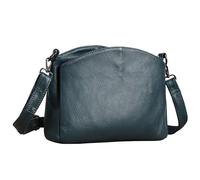Karoukee Borsa a Spalla Donna in Vera Pelle Granulata - Borsello a Tracolla Medio Capiente con 2 Tracolle Rimovibili (Corto e Regolabile), Borsa Mano Donna Unicolore, 4 Tasche Separate - Blu Scuro