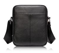 Karoukee Borsa a Tracolla Piccola Uomo in Pelle di Grana Premium, Borsa da Lavoro Minimalista, Borse Messenger per Cellulare Piccolo, Borsello Casual, Borsa a Spalla da Uomo
