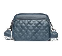 Karoukee Borsa a Tracolla Trapuntata a Losanghe per Donna, Borsetta a Mano con Multipli Scomparti e Traversa Larga Rimovibile e Regolabile con Motivo Geometrico, Elegante Borsa Spalla - Blu