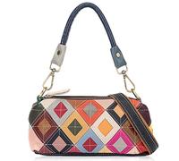 Karoukee Borsetta in Pelle di Vacchetta per Donna, Elegante Borsa a Tracolla con Design Patchwork, Piccola Borsa a Spalla, Borse a Mano Colorata per Signora