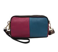 Karoukee Mini Borsa a Tracolla Patchwork da Donna, Borsetta in Pelle Bovina Colorata, Borsa a Spalla Elegante, Borsa a Mano Moda, Pochette con Cinghia a Mano e Tracolla Regolabile, Colore Casuale