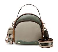 Karoukee Piccola Borsa a Tracolla da Donna, Borsa a Spalla Color-Block per Donna, Borsa a Mano in Vera Pelle, Borsetta in Schema di Colore Casuale