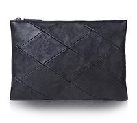 Karoukee Pochette da Uomo, Borsa a Mano alla Moda in Pelle di Qualità, Borsetta da Lavoro per Tablet da 9,7 pollici, Grande Clutch Versatile, Borsa da Polso per Affari