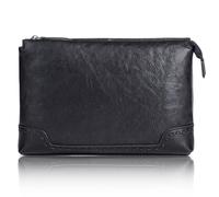 Karoukee Pochette di Lusso da Uomo, Portafoglio Grande Multiuso, Borsa da Polso in Pelle Conciata al Vegetale con Cinturino Staccabile, Borsa a Mano da Lavoro per Tablet da 9.7 Pollici