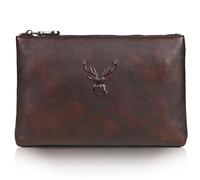 Karoukee Pochette in Pelle Conciata al Vegetale per Uomo, Borsa a Mano Multiuso per Affari, Borsa da Polso di Lusso, Portafoglio Grande, Clutch per Tablet 9.7 Pollici