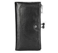 Karoukee Portafoglio Bifold Grande per Donna, Pochette per Telefono Cellulare in Pelle Bovina, Portamonete alla Moda con Tasca Kiss-Lock, Moderno Porta Carte de Credito con Blocco RFID