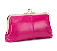 Karoukee Portafoglio da Donna in Vera Pelle, Portamonete Vintage per Donna con Chiusura a Bacio, Elegante Pochette Telefonica, Borsetta Piccola con Hardware Dorata