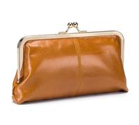 Karoukee Portafoglio da Donna in Vera Pelle, Portamonete Vintage per Donna con Chiusura a Bacio, Elegante Pochette Telefonica, Borsetta Piccola con Hardware Dorata