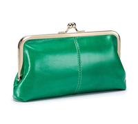 Karoukee Portafoglio da Donna in Vera Pelle, Portamonete Vintage per Donna con Chiusura a Bacio, Elegante Pochette Telefonica, Borsetta Piccola con Hardware Dorata