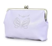 Karoukee Portafoglio Donna Capiente in Pelle di Capra Autentica - Borsellino Elegante - Pochette con Chiusura a Bacio, 12 Tasche Carte, Scomparto per Telefono da 6,7" - Lavanda