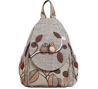 Karoukee Unico Fatto a Mano Moda Borsa a Zaino per Donna Elegante Leggero Viaggio Zainetto in Lino di Cotone Multiuso Convertibili Grande Zaini a Tracolla per il Tempo Libero, la Scuola, l'aria Aperta
