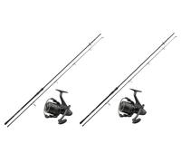 Karpfen-Set 2x Daiwa Black Widow XT Carp 3,60m 3,00lbs + DAM Runshift 3L 5000