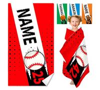 KARPIX Telo mare da calcio personalizzato con nome, asciugamano da basket con nome, asciugamano da bagno in microfibra, grande 80 x 160 cm, regalo personalizzato per bambini e ragazzi (A,90 x 180 cm)