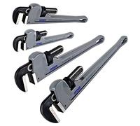 KARRYTON Set di chiavi per tubi in alluminio, 10 "14" 18" 24" (confezione da 4) Set di chiavi idrauliche con manico diritto regolabile, strumento idraulico resistente con ganascia in acciaio forgiato