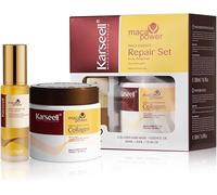 Karseell Collagen - Maschera per capelli e olio per capelli, maca essenza, set di riparazione per capelli secchi e amati, tutti i tipi di capelli, 500 ml + 50 ml