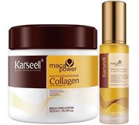 Karseell MACA CARE SYSTEM Kit Maschera Capelli Collagene + Olio di Argan Cocco Idratante Riparatrice Professionale Capelli Secchi Danneggiati Ricci Crespi Lisciati Anticrespo Senza Solfati
