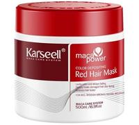 Karseell MACA CARE SYSTEM Maschera Capelli Colorante Rossa Nutriente Idratante Riparatrice Anticrespo Intensifica Colore Rosso Luminosità Intensa Capelli Secchi Danneggiati Cura Professionale 500ml