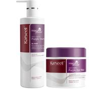 Karseell MACA CARE SYSTEM Set 1 Maschera Capelli Viola 500ml + 1 Shampoo Viola 500ml Pigmenti Viola Aminoacidi Tonalizzante Antigiallo Idratazione Lucentezza Capelli Biondi Decolorati Grigi e Bianchi