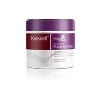 Karseell Maca essenza viola maschera per capelli 500 ml, viola maschera per capelli biondi, capelli grigi, viola neutralizza la tonalità gialla, ripara i danni dei capelli