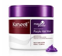 KARSEELL Maschera Professionale per Capelli Viola Anti-Giallo per Capelli Grigi, Biondi, Platino, Decolorati e Crespi - Idratante, Riparatrice, Anti-Crespo, al Collagene, Senza Solfati, 100ml