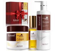 KARSEELL Pack maschera per capelli collagene 500 ml + siero olio di argan 50 ml nutriente riparatore idratante lisciante brillantezza anti-crespo controllo dell'effetto crespo trattamento intensivo ca