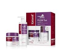 Karseell Purple Maschera Capelli & Shampoo Antigiallo Viola per Capelli Biondi, Platino, Bianchi o Grigi, 2 x 500ml