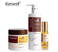 Karseell Set da 3 pezzi Maschera per capelli al collagene + Argan Oi + Shampoo per capelli Essenza Set di riparazione idratante per capelli secchi e danneggiati Regalo