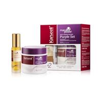 Karseell Viola Maschera Capelli e Maca Essenza Olio Capelli Neutralizza Il Tono dell'Ottone per Capelli Biondi, Platino, Bianchi o Grigi, 50ml + 500ml