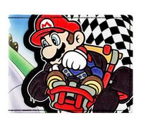 Kart Racing Bandiera a Scacchi Mario & Tutti i Personaggi Portafoglio/Portamonete Bi-Fold Porta-ID & Porta Tessere, Multicolore