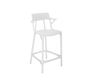 Kartell A.I. Stool Recycled Sgabello, Bianco, H 65 cm
