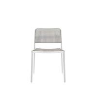 Kartell Audrey B Sedia Senza Braccioli in Alluminio Verniciato, Polipropilene, Bianco/Grigio, 52 x 80 x 51 cm, 2 Unità