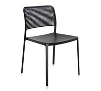 Kartell Audrey Sedia Senza Braccioli in Alluminio Verniciato, Nero, Set da 2