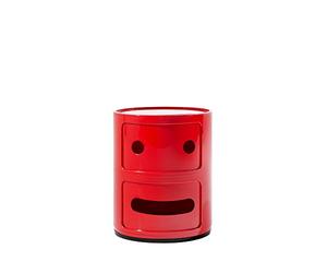 Kartell Componibile Smile Contenitore Faccia Seria, ABS, Rosso, 32 x 32 x 40 cm