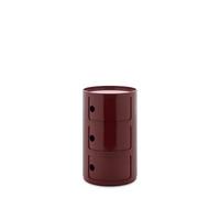 Kartell Componibili Big, Mobile Contenitore 3 Elementi, Diametro 42 cm, Bordeaux