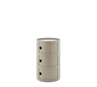 Kartell Componibili Big, Mobile Contenitore 3 Elementi, Diametro 42 cm, Tortora