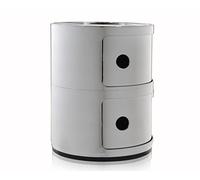 Kartell Componibili Contenitore 2 Elementi, Base Tonda, ABS, Cromato, 32 x 32 x 40 cm