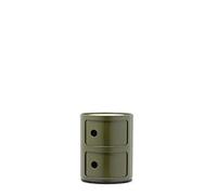Kartell Componibili Contenitore 2 Elementi, Base Tonda, ABS, Verde, 32 x 32 x 40 cm