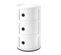 Kartell Componibili Contenitore 3 Elementi, ABS, Base Tonda, Bianco, 32 x 32 x 58.5 cm
