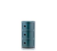 Kartell Componibili Contenitore 3 Elementi, ABS, Base Tonda, Blu, 32 x 32 x 58.5 cm