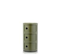 Kartell Componibili Contenitore 3 Elementi, ABS, Base Tonda, Verde, 32 x 32 x 59 cm