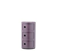 Kartell Componibili Contenitore 3 Elementi, ABS, Base Tonda, Viola, 32 X 32 X 59 Cm